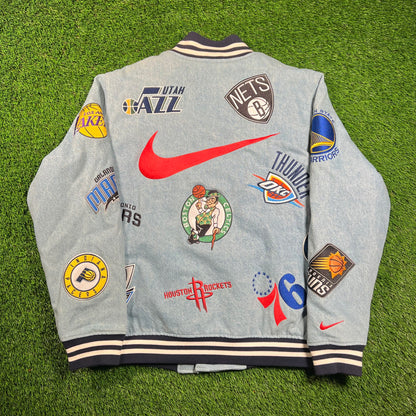 Supreme Nike NBA Teams Warm Up Denim Jacket (2018) Size XL USED x16542