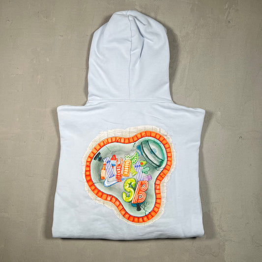 Nike SB Lobster Light Blue Zip Up Hoodie Size Large USED v19042