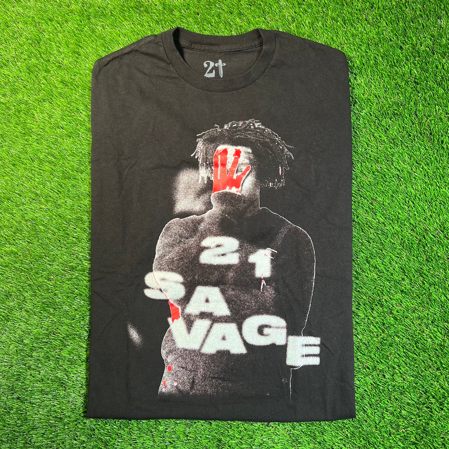 21 Savage Blur Tour Black Tee Size Large USED x16961
