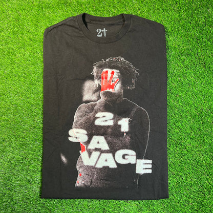 21 Savage Blur Tour Black Tee Size Large USED x16961