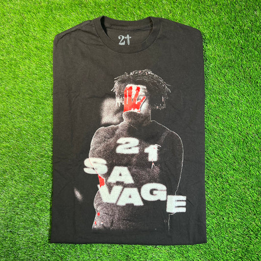 21 Savage Blur Tour Black Tee Size Large USED x16961