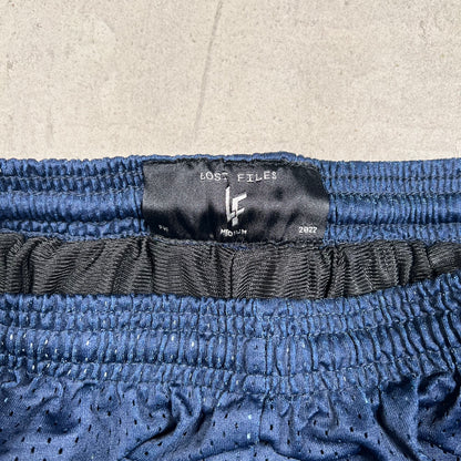 Lost Files Mesh Shorts Navy Logo Size Medium USED v19425