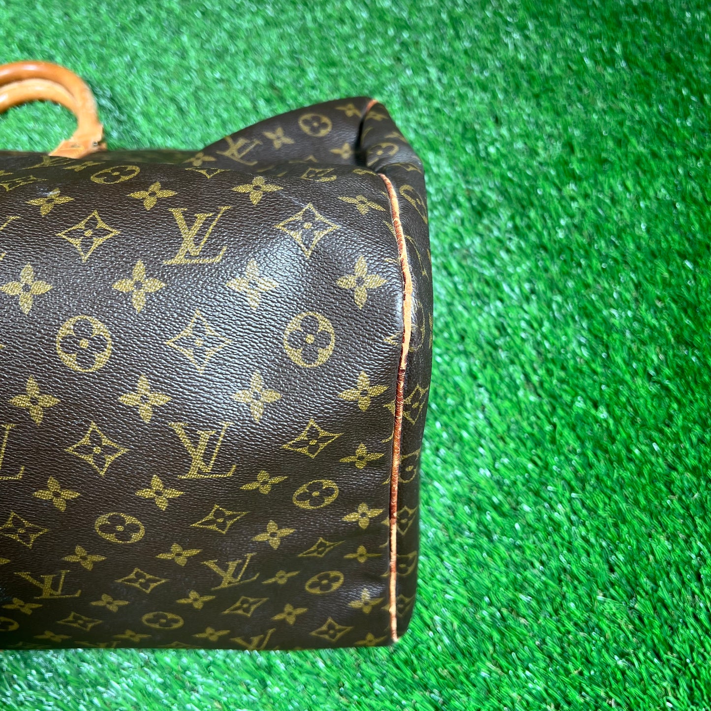 1990s Louis Vuitton Keepall Monogram Brown Duffle Bag USED x15436