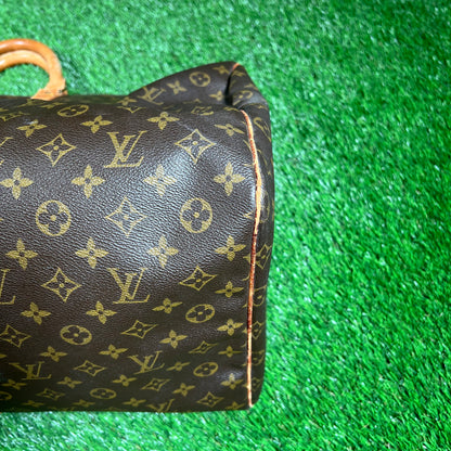 1990s Louis Vuitton Keepall Monogram Brown Duffle Bag USED x15436