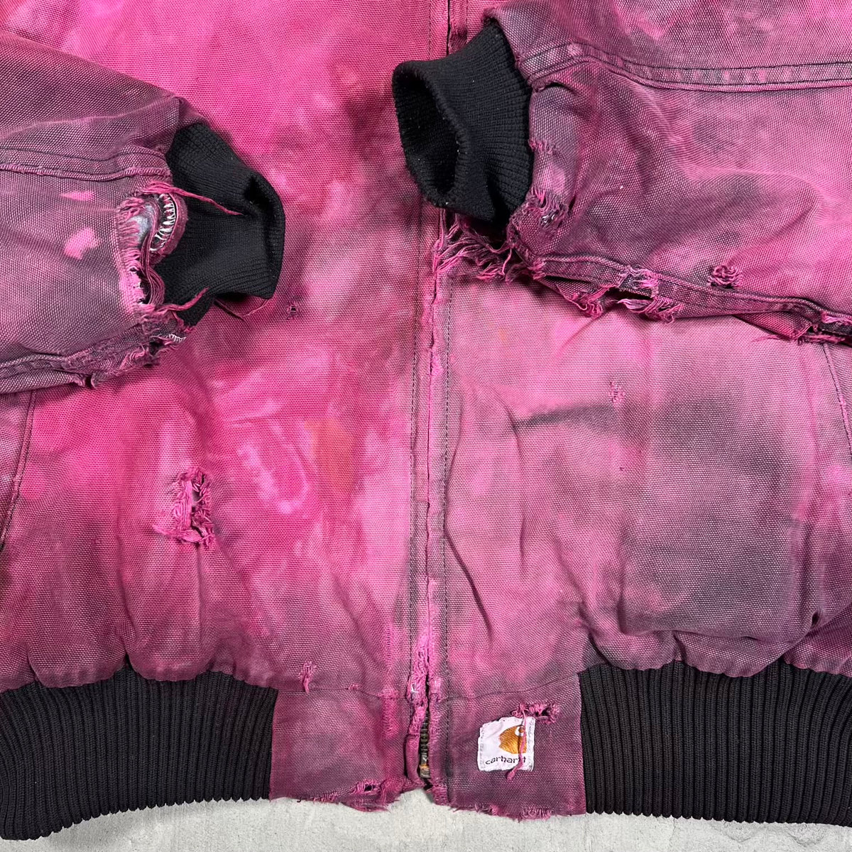 1990s Carhartt NRA Red Tie Dye Santa Fe Zip Up Jacket Size Large USED v20062