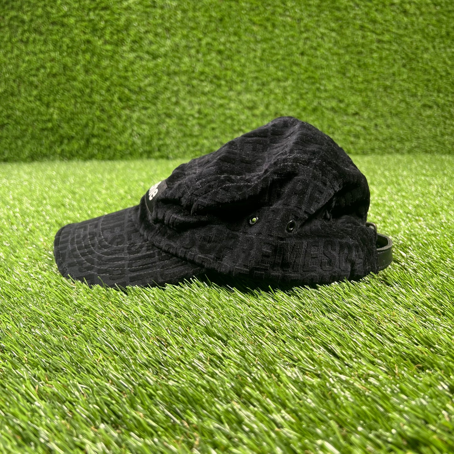 Supreme Black Velvet Pattern Camp Camp USED x14856
