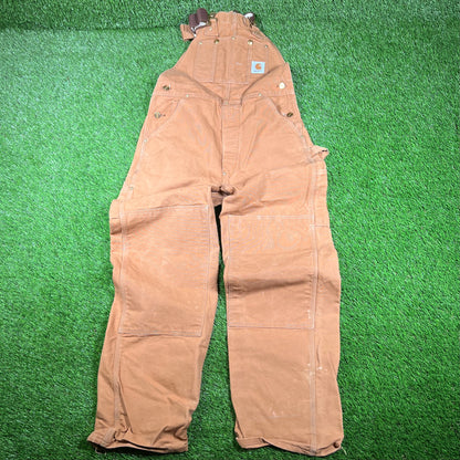 Y2K Carhartt Tan Double Knee Overall Size 32x32 USED v16957