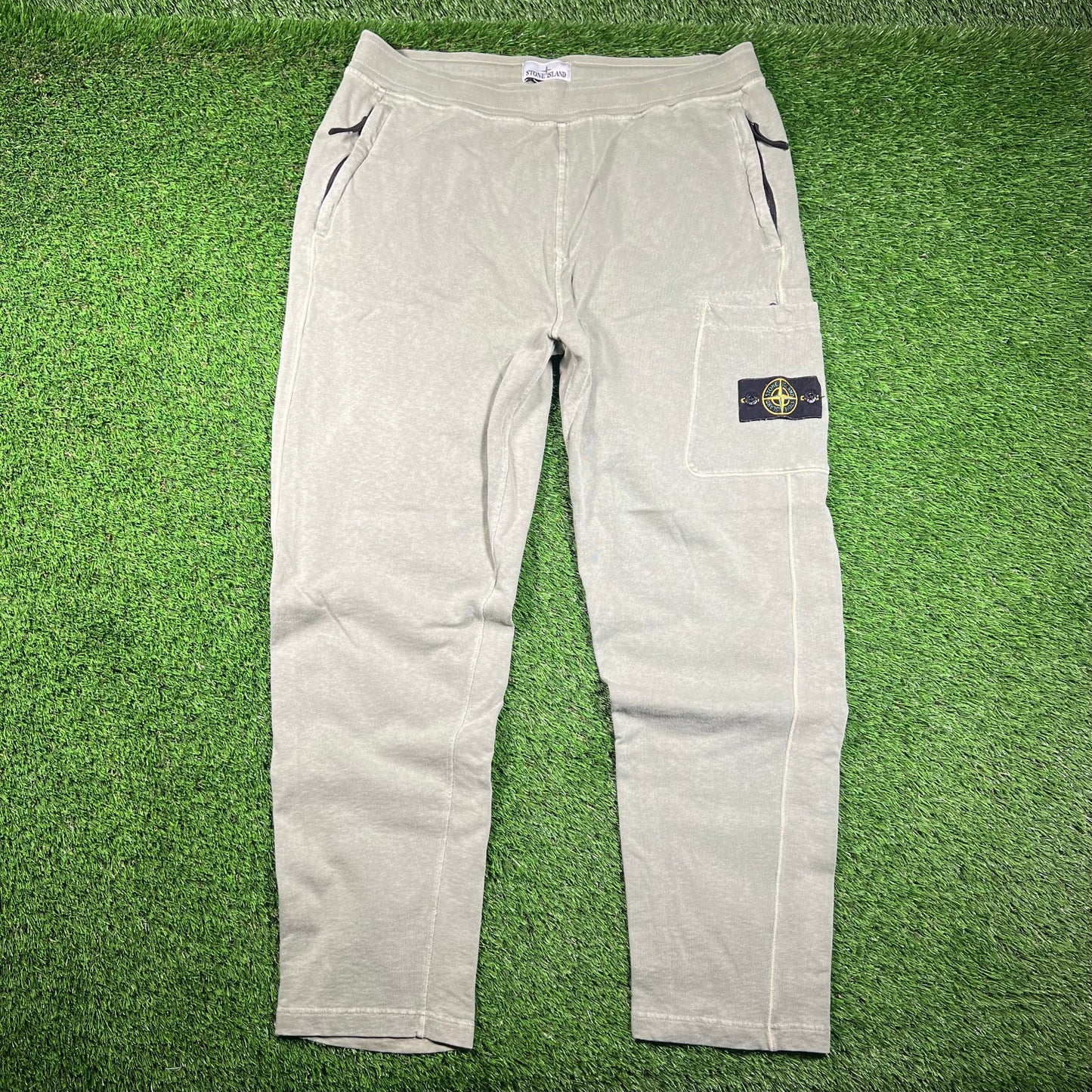 Stone Island Sage Green Cargo Sweatpants Size XL USED x16154
