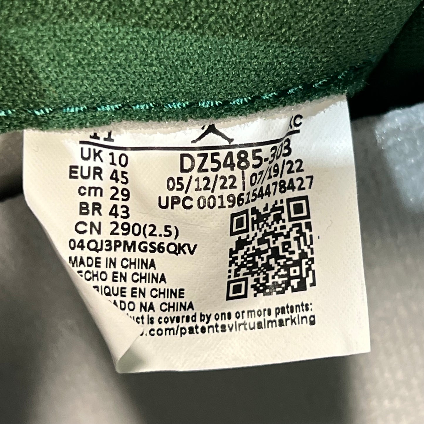 Jordan 1 High Gorge Green (2022) Size 11 s19690