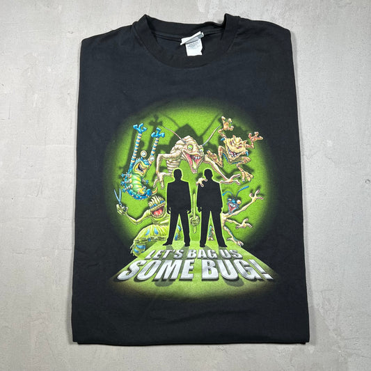 2000 Men In Black MIB Alien Attack Black Tee Size XXL USED v19243