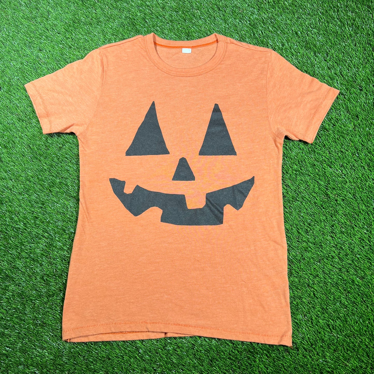 1980s Orange Jack O'Lantern Tee Size Small USED v17358