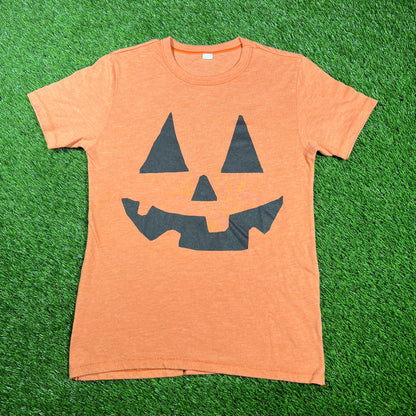 1980s Orange Jack O'Lantern Tee Size Small USED v17358
