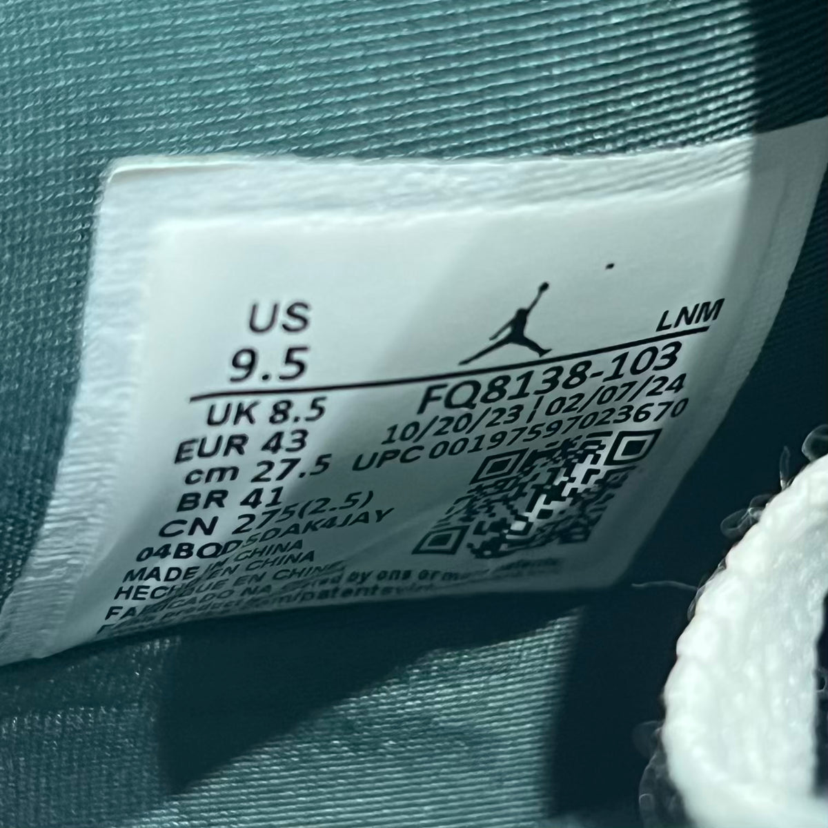 Jordan 4 Oxidized Green (2024) Size 9.5 USED s23796