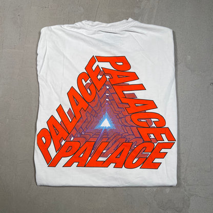 Palace Logo Tee White/Orange Size Small USED x17515