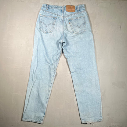 1980s Levis 550 Orange Tab Blue Jeans Size 32 USED v19128