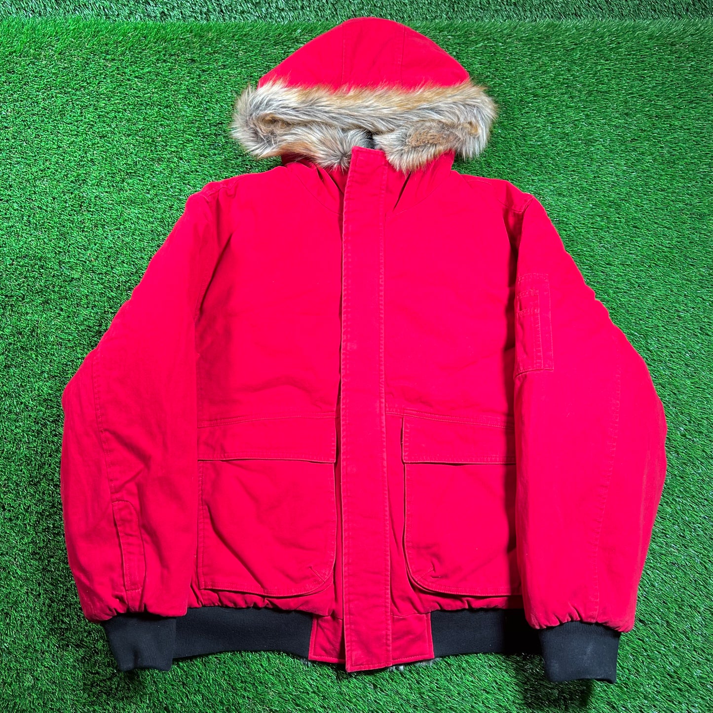 Supreme Reversible Faux Fur Red Hooded Work Jacket (2026) Size XL NEW x16444