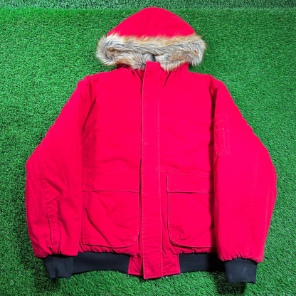 Supreme Reversible Faux Fur Red Hooded Work Jacket (2026) Size XL NEW x16444