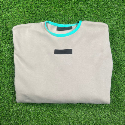 Essentials FOG Fear of God Stone Crewneck w/ Teal Collar Size Medium NEW x16149