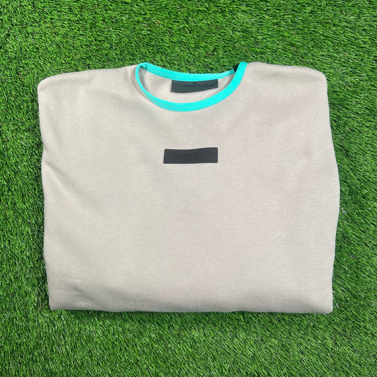 Essentials FOG Fear of God Stone Crewneck w/ Teal Collar Size Medium NEW x16149