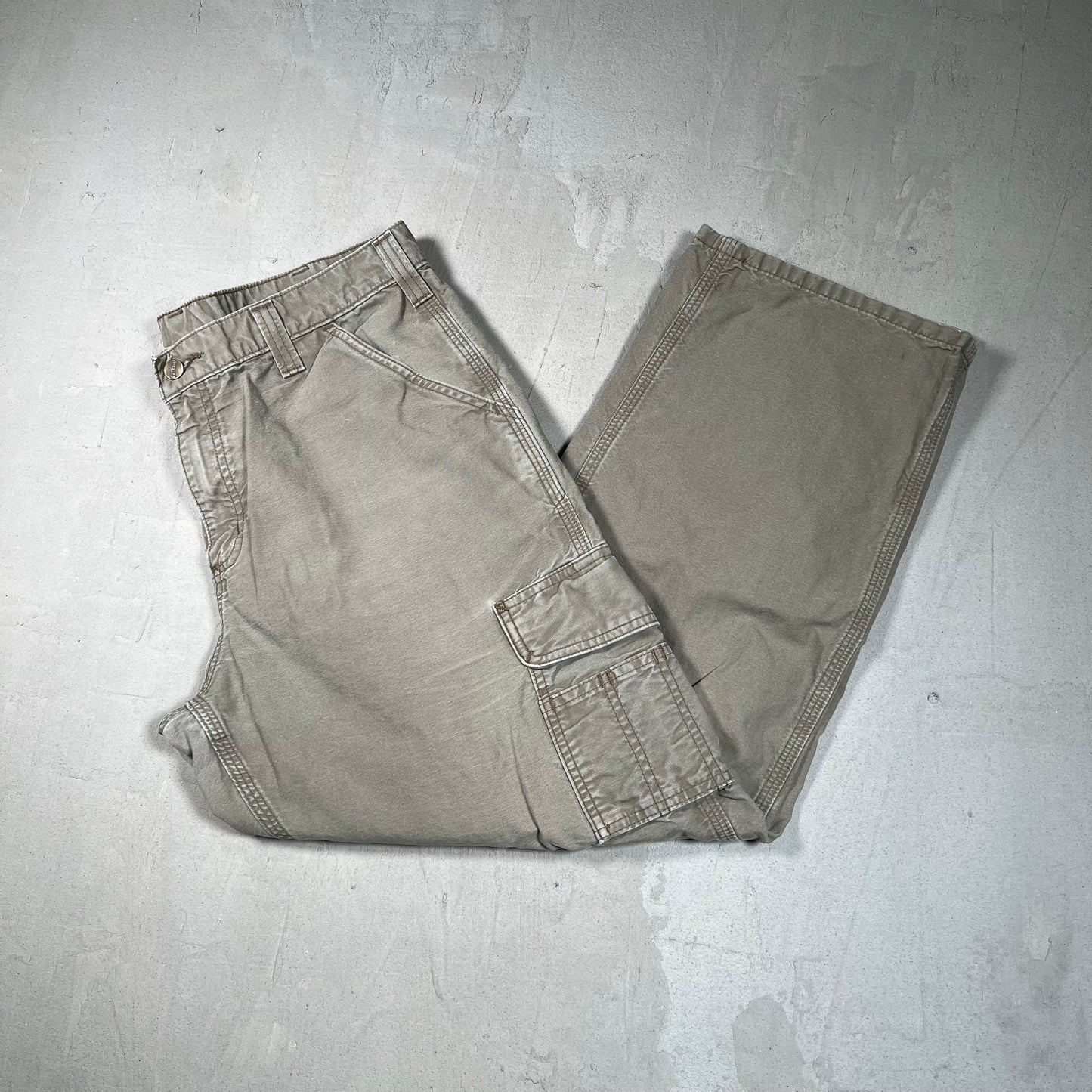 Y2K Carhartt Cargo Tan Workwear Pants Size 36x30 USED v19468