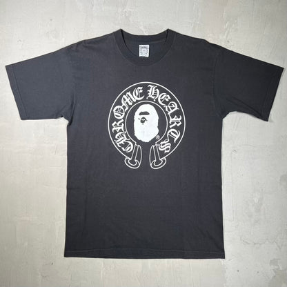 Chrome Heart Bape 2009 Baby Milo Cross Black Tee Size Large USED x15352
