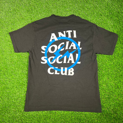 Anti Social Social Club Fragment Blue Logo Black Tee Size Medium USED x15314
