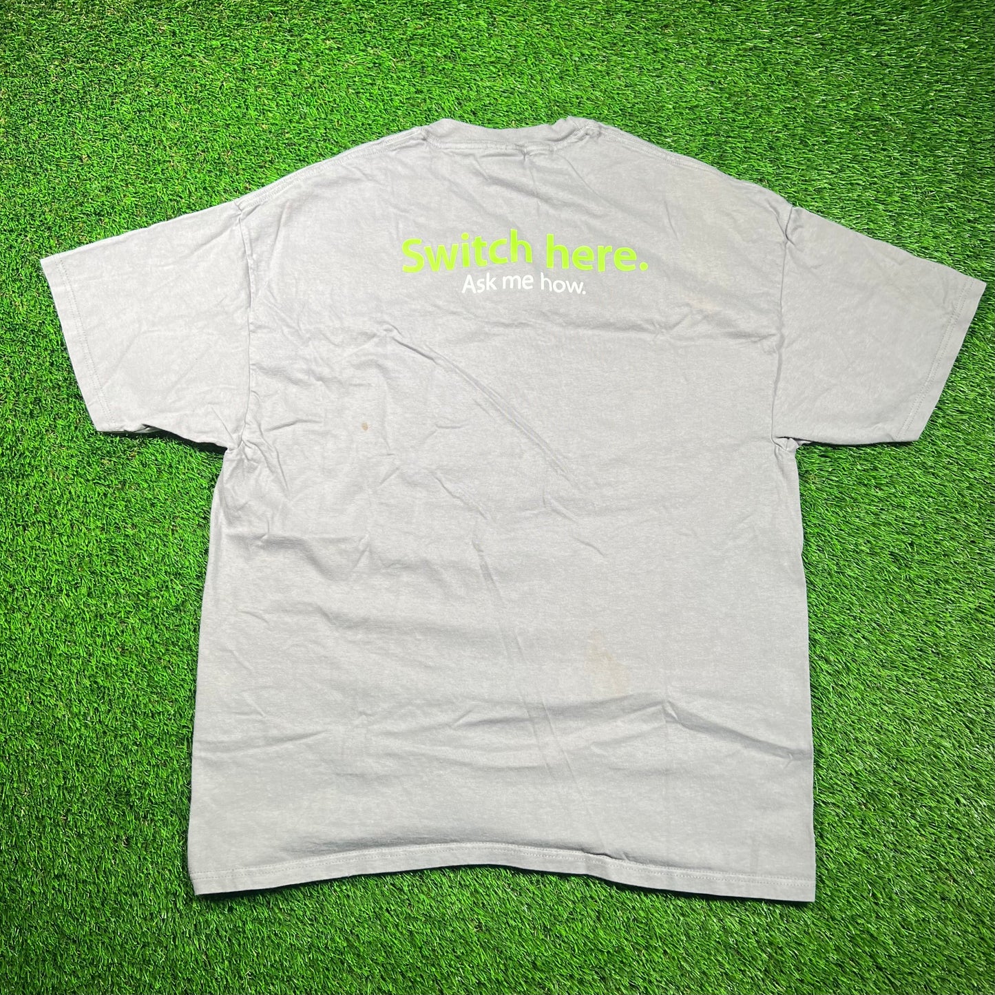 Y2K Apple "Switch Here" Grey Tee Size XL USED v18644