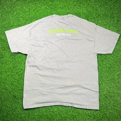 Y2K Apple "Switch Here" Grey Tee Size XL USED v18644