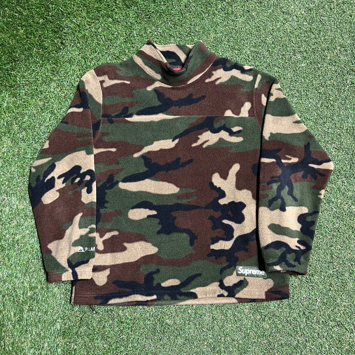 Supreme PolarTec Mock Neck Camo Fleece Size Medium USED x13718