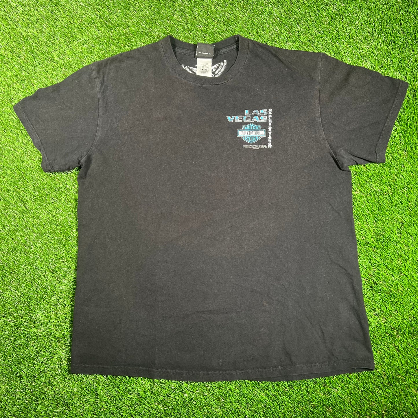 1990's Harley Davidson Black Las Vegas Nevada Tee Size XL USED v18146