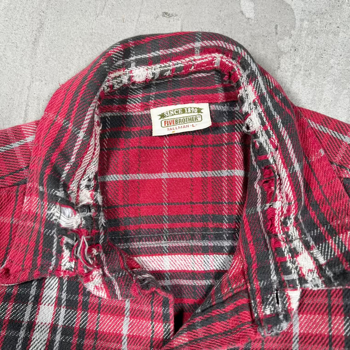 1990s Five Broithers Red Flannel Size Large USED v20420