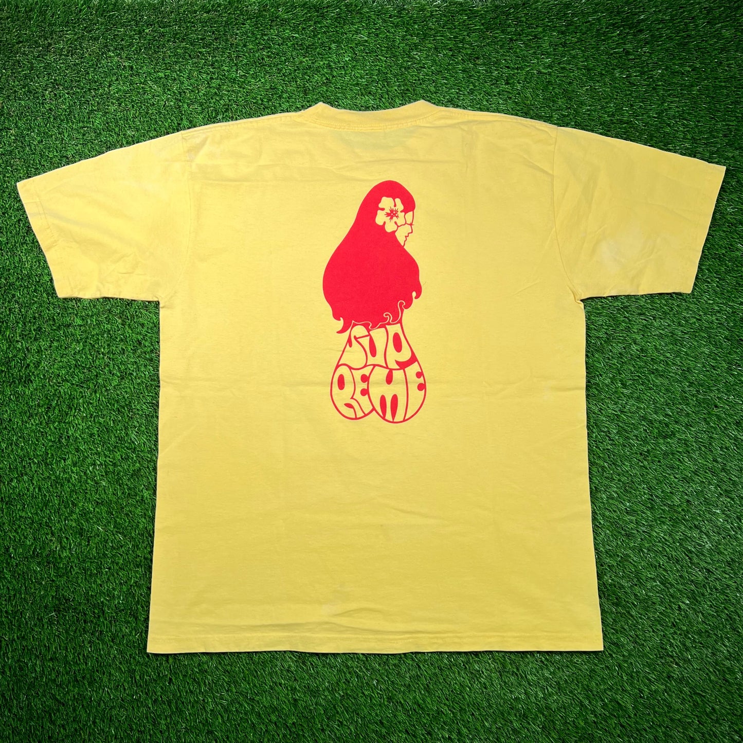 Supreme Okole Hula Yellow Tee (2005) Size XL USED x16723