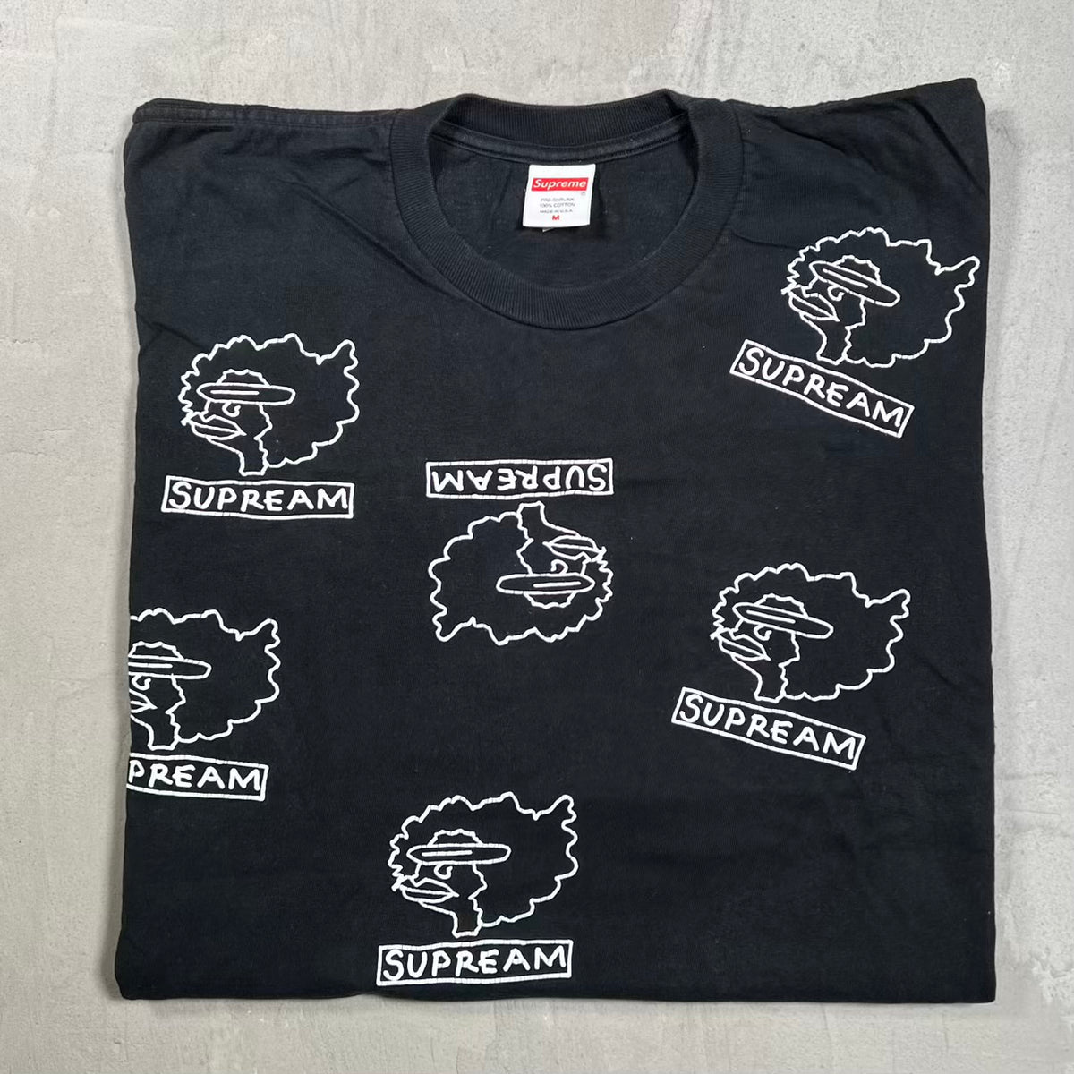 Supreme Gonz Heads Black Tee (2017) Size Medium USED x18598