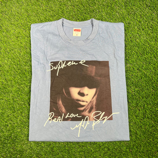 Supreme Mary J Blige Photo Blue Tee Size Medium USED x15305