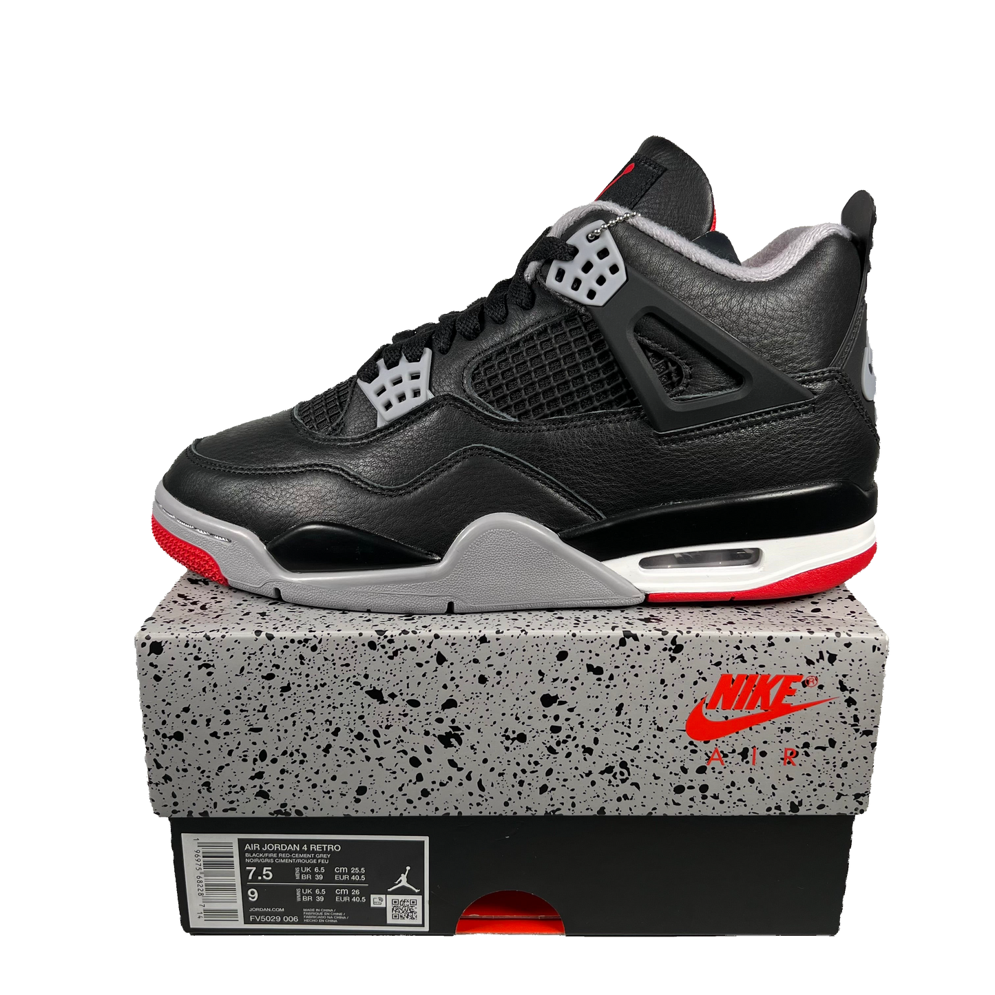 Jordan 4 Bred Reimagined (2024) Size 7.5 NEW s17816