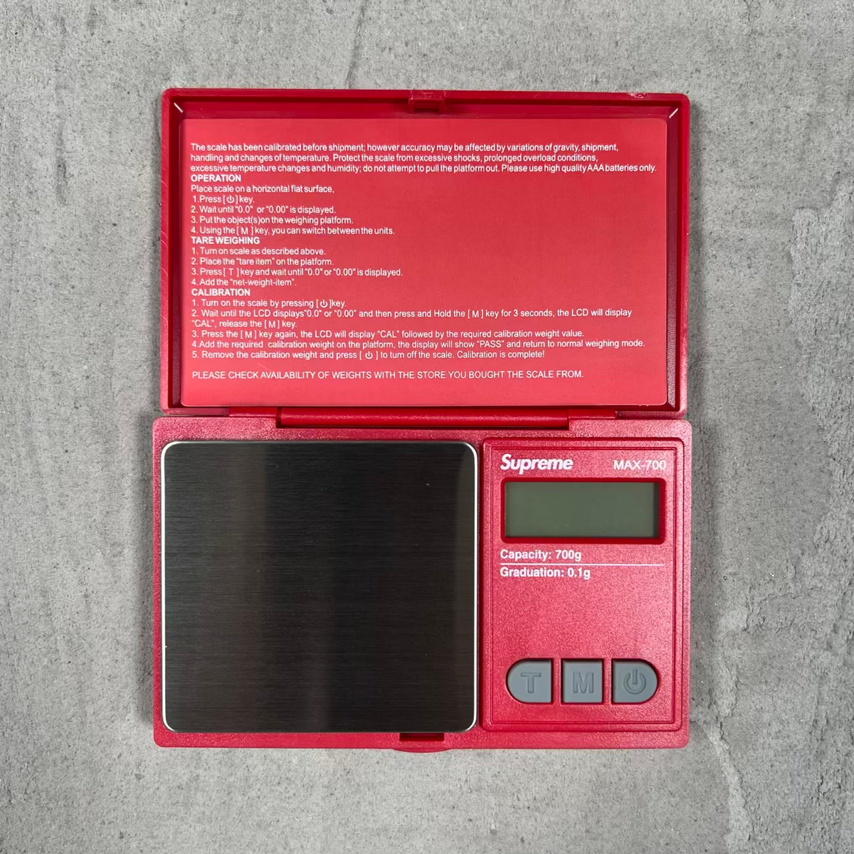 Supreme AWS MAX-700 Digital Scale Red (2018) NEW x18854
