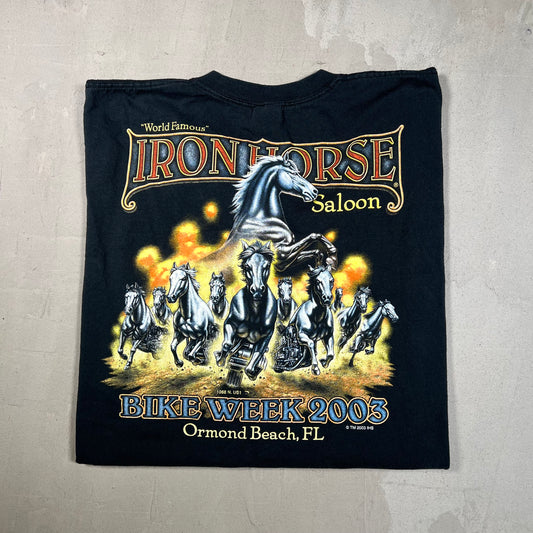 2003 Iron Horse Saloon Bike Week Black Tee Size XL USED v18950