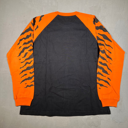 Supreme Tiger Raglan Orange/Black Baseball Jersey Longsleeve Size Large NEW x17427