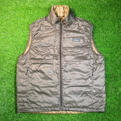 Patagonia Brown MicroDown Vest Size Large USED v18844