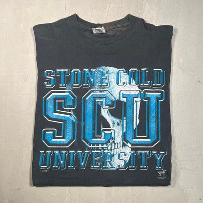 1998 Stone Cold University Black Tee Size Large USED v15133