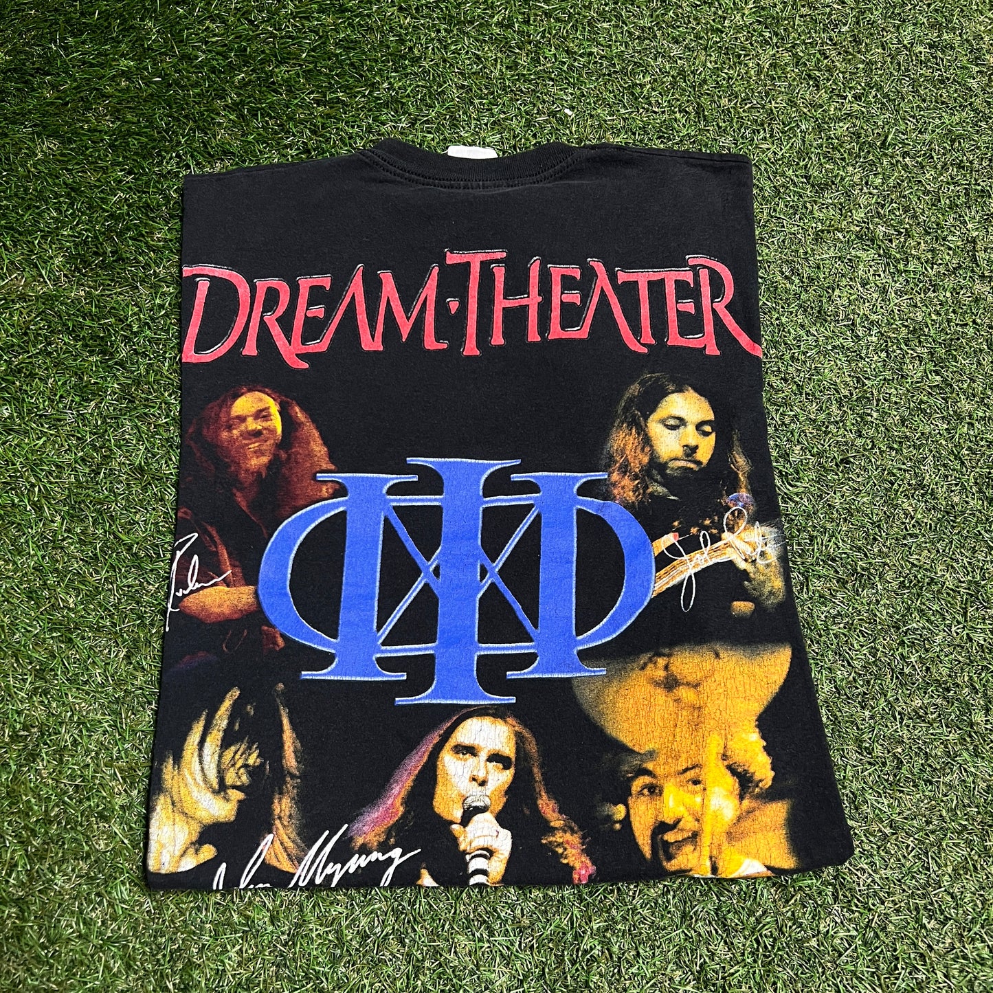Y2K Dreamtheater Double Sided Black Tee Size Large USED v16101