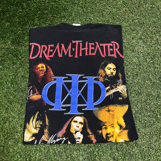 Y2K Dreamtheater Double Sided Black Tee Size Large USED v16101