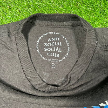 Anti Social Social Club Fragment Blue Logo Black Tee Size Medium USED x15314