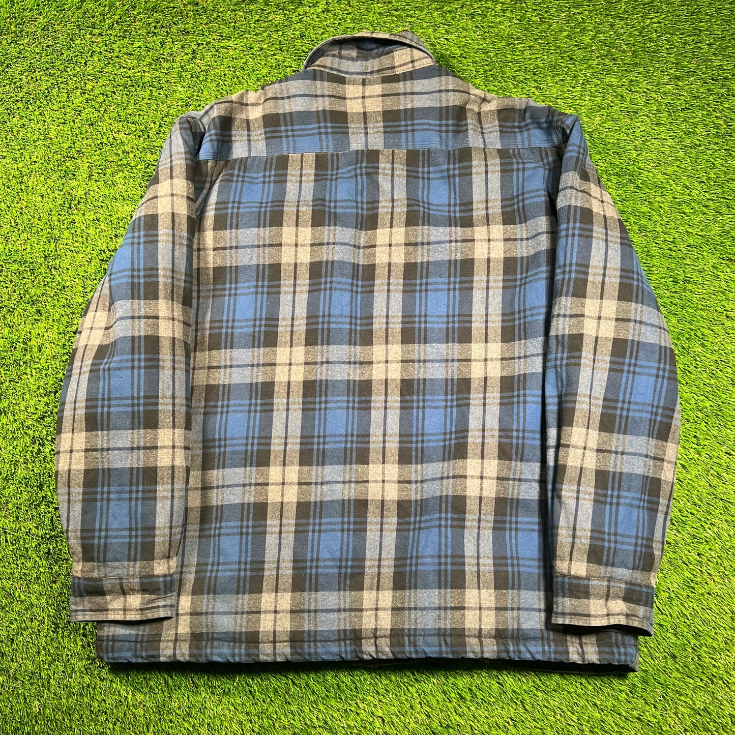 Carhartt Fleece Lined Blue Plaid Longsleeve Size XXL USED v18473