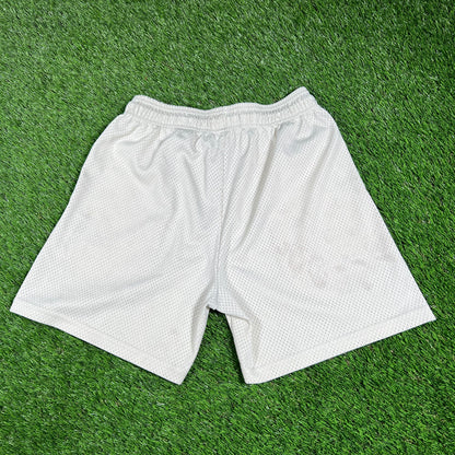 Eric Emanuel Red/Blue Logo Cream Shorts Size Small USED x14614