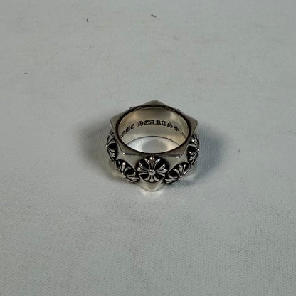 Chrome Hearts Pentagon Plus Cross Sterling Silver Ring Size 8 USED x18500