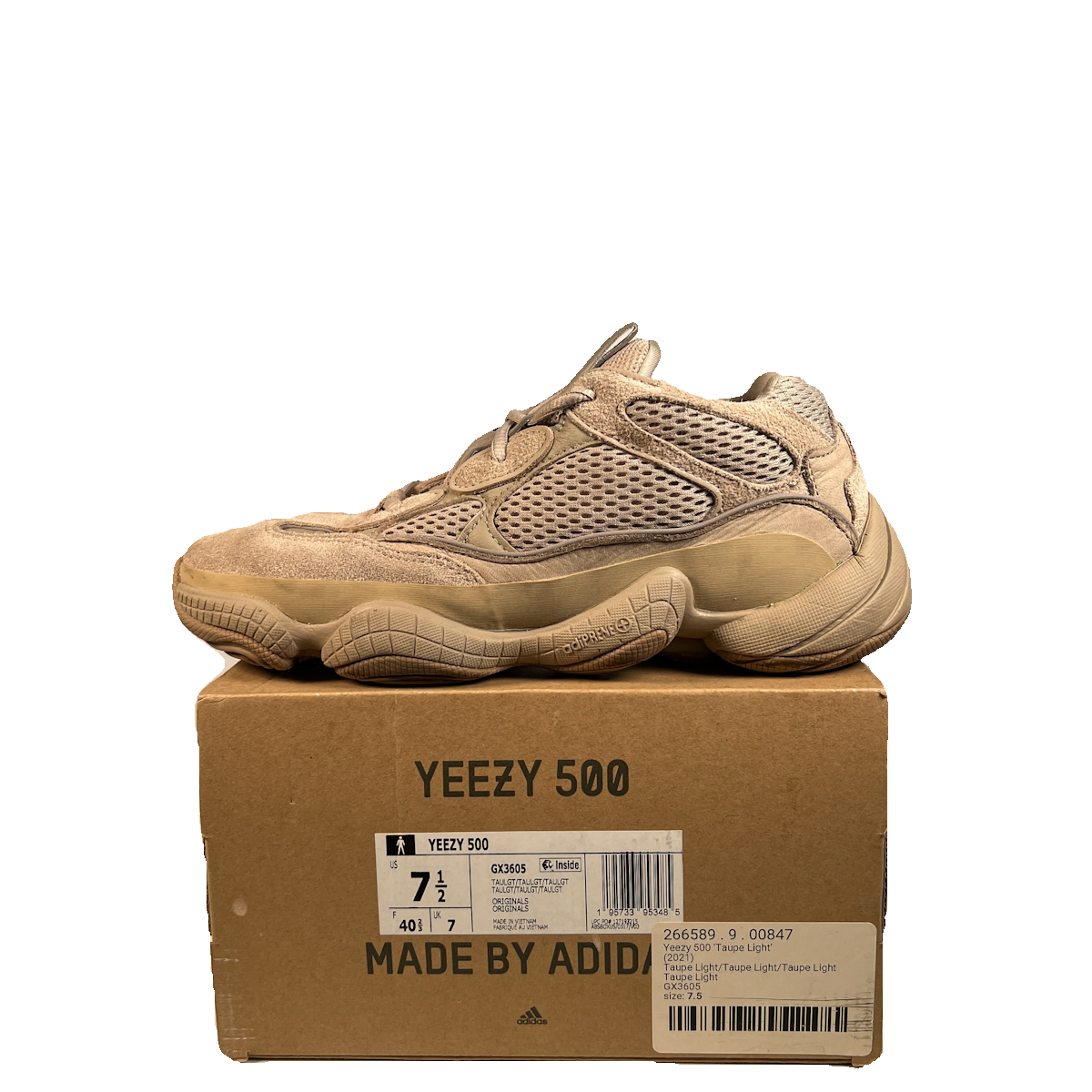 Yeezy 500 Taupe Light (2021) Size 7.5 USED s22566