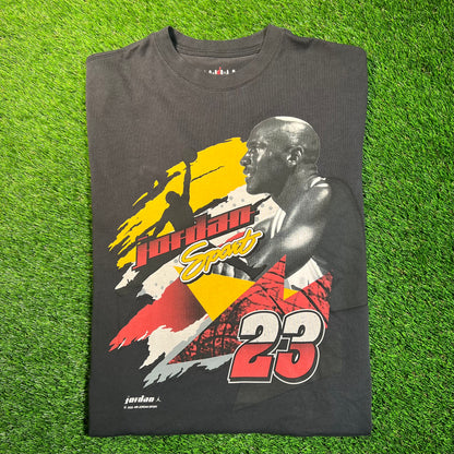 Jordan Sport 23 Rap Style Washed Black Tee Size Large USED x16916