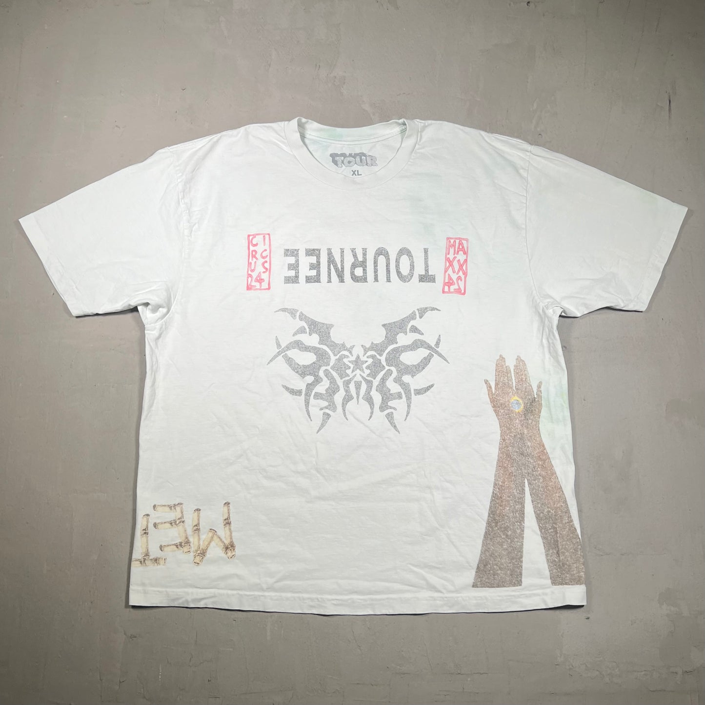 Travis Scott Circus Maximus "Tournee" White Tee Size XL USED x17355