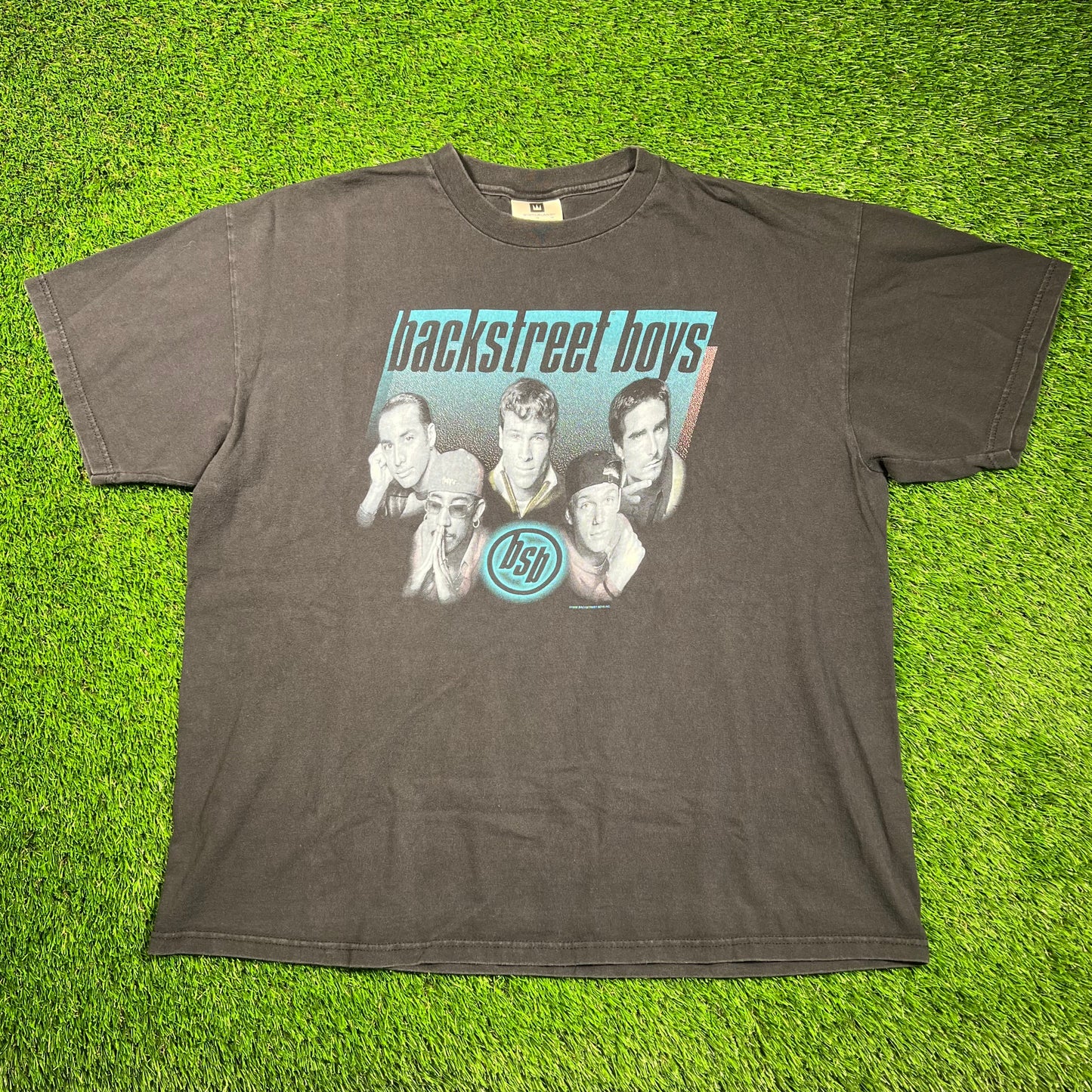 1998 Backstreet Boys Black Band Tee Size XL USED v18608